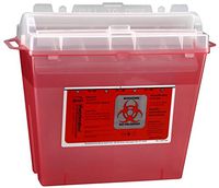Sharps Sentinel 175030 Sharps Container, 5 Quart, Red