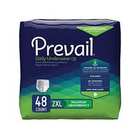 Prevail Incontinence Protective Underwear, Maximum Absorbency, XXL, 12 Count (Pack of 4 (48 Count))