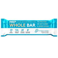 RSP Whole Bar - Low Carb Meal Replacement Bar with Grass-Fed Protein & Whole Food Ingredients, Keto and Paleo Friendly, Zero Added Sugar, Gluten Free, 12 Pack (Coconut Cashew)