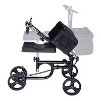 Foldable Knee Walker Scooter with Basket Safe Dual Brake System Walking Aid Adjusted Height Handlebar Knee Platform 300LBS Capacity US Delivery