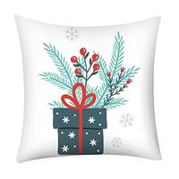 Pgojuni Fresh Style Pillowcase Merry Christmas Pillow Case Polyester Sofa Car Cushion Cover Home Decor Cover Pillow Case1pc (45cm X 45cm) (E)