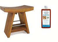 AquaTeak Patented 18" Asia Teak & Stainless Shower Bench with Shelf & AquaTeak Premium Teak Oil
