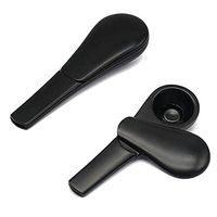 Scoop-Shape Zinc Alloy Pipe - Larger Bowl Pipe for Herbs with Gift Box (2*Black)