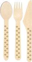 Holiday Gold Snowflake Disposable Wooden Cutlery Set - 30 Ct. - TWILIGHT PARTIES