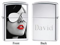 Personalized Zippo Sunglasses High Polish Chrome Lighter with Free Engraving