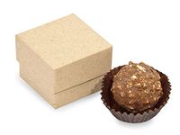 Rigid Truffle Candy Boxes - Single Truffle Boxes Kraft Embossed 1-5/8x1-5/8x1-1/4" - 2 Pc Box - (3 Packs; 24 Per Pack) - WRAPS-TBR1EK