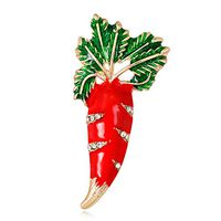 Carrot Shape Brooch Denim Jacket Pin Fashion Jewelry Lapel Collar Pin Novelty Aesthetic Girls Woman Jewerly Design Women Accessories Decoration Accessory Gift