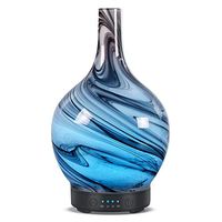 100ml Glass Aromatic Essential Oil Diffuser Cold mist humidifier with 4 Time Setting and 7 Colors LED Lights for Home Bedroom Office Yoga SPA (Handmade Glass)