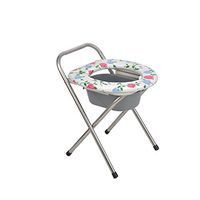 Commode Stainless Steel Elderly Pregnant Women Mobile Toilet Bath Chair Folding 33 * 57 * 50cm