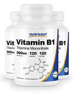 Nutricost Vitamin B1 (Thiamin) 500mg, 120 Capsules (3 Bottles)