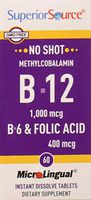 Superior Source No Shot Methylcobalamin B12/B6/Folic Acid, 60 Count