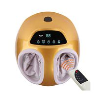 HIXGB Electromagnetic Foot Massager - Shiatsu Foot Massager Machine - Intelligent Remote Control - Electric Massage Kneading with Heat Rolling and Air Compression - for Home Office,Gold
