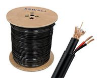 Sewell Direct SW-30383 Bulk Direct Burial Outdoor RG6 and Power Siamese Cable, Bare Copper, PE Jacket, 1000-Feet Spool