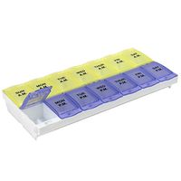 Ezy Dose (7-Day) Pill, Medicine, Vitamin Organizer Box | Weekly, 2 Times a Day, AM PM | Locking Compartments | Colored Lids
