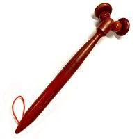 Double Roller Massager Rosewood Wooden Handheld Ball Stick Tool Neck Shoulder Back Knee Full Body Muscle Cellulite Circulation Self-Massaging Rub Relax Stress Pain Yoga 15 x 4 Inches