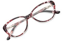 GAOYE Progressive Multifocus Reading Glasses Blue Light Blocking for Women Men,No Line Multifocal Readers (Red Bean Flower, 1.5)