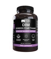 DIM Diindolylmethane, 365 Capsules, 1 Year Supply, No Magnesium or Rice Filler, Non-GMO, Gluten-Free, Made in USA, High Absorption, Undiluted Diindolylmethane with No Additives