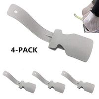 Lazy Shoe Helper, Shoe Horn Plastic Handhold Portable Shoe Lifting Helper Sock Slider for Elderly Pregnancy Disabled Fits All Shoes All Age (4-Pack, Gray)