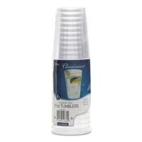 WNA Classicware Tumblers, 10 oz, Plastic, Clear, Tall, 16/Bag, 15 Bag/Carton
