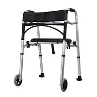 Muzyo Walkers for Seniors Folding Standard Walker Bathroom Toilet Handrail Aluminium Foldable Walking Frame Bariatric Heavy Duty for Seniors Adults