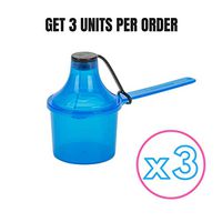 The Scoopie (3 Count, 8 Ounces Per Unit, Blue) Travel Ready Supplement Container, On The Go Powder Formula Storage, Scoop with Attached Funnel Dispensing System for Baby Bottles and Water Bottles