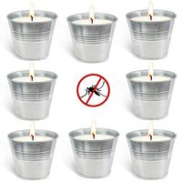 Mini Metal Tin Bucket Citronella Candle Outdoor and Indoor, Set of 8