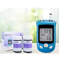 Blood Sugar Tester Uric Acid Monitor Family Monitor Diabetic Blood Glucose Uric Acid Meter 2 in1 for Home Use Included 50 Uric Acid Test Strip and Blood Glucose Measuring Tape 50 lancets