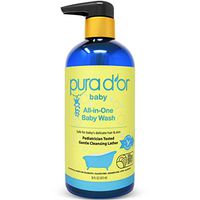 PURA D'OR All-in-One Baby Wash - USDA Biobased, Sulfate-Free, Tear-Less, Hypoallergenic, No Artificial Scent, Gentle, Natural Calming 2-in-1 Baby Bath Wash & Shampoo, 16 Fl Oz (Packaging may vary)