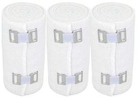 Nexskin 3" Organic Latex Free American Cotton - Comfort Elastic Bandage with Clip Fasteners - White, 3 Pack