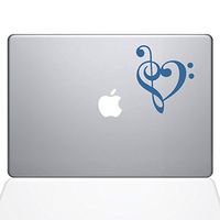The Decal Guru 1947-MAC-13A-LB Music Heart Decal Vinyl Sticker, 13" MacBook Air, Light Blue