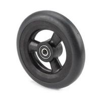 Pair of Lightweight 5" X 1", 3-Spoke Black, Black Urethane Caster Tires for Powerchair Wheelchair