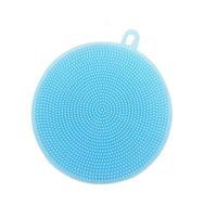 LETOOR Silicone Scrubber Dish Wash Cloth Dirt Cleaning for Kitchen Bathroom, 11.5 inch, Blue