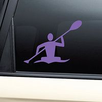Kayak Kayaker Paddle Canoe Vinyl Decal Laptop Car Truck Bumper Window Sticker - Purple
