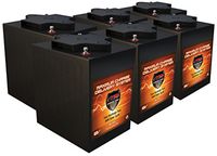Qty 6: VMAX V6-225 6 Volt 225Ah Group GC2 AGM Deep Cycle Battery. Capacity: 225Ah Each; Energy: 1.55kWH Each
