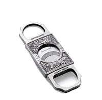 LHFJJ Cigar Cutter Exquisite Pattern Carved Cigar Guillotine Double Self Sharpening Stainless Steel Blades Thanksgiving Day Idea to Father Husabnd (Color : Silver)