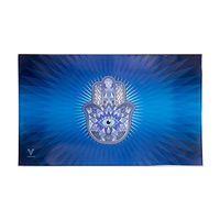 Glass Rolling Tray by V Syndicate (Hamsa Blue, Medium)