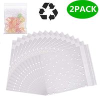 Self Adhesive Treat Bags 200 Pcs Clear Cookie Bags Party Favor Bag White Polka Dot Chocolate Candy Bags OPP Plastic Bag for Bakery Candy, Soap, Cookie (3.2 x 4 inch)