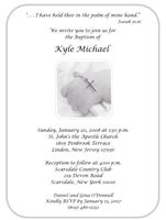Hand With Rosary Baptism Christening Invitations - Set of 20