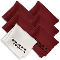 Cleaning Cloth Direct | 6 Pack Microfiber Cleaning Cloth | Safe on Coated Lenses & Blue Light Blocker Eyeglasses Glasses Phone Camera | Large 6”x7” (5 Burgundy + 1 White)