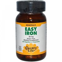 COUNTRY LIFE VITAMINS EASY IRON 25 MG, 90 VCAP