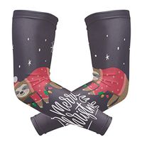 LEVEIS Merry Christmas Cute Sloth Arm Sleeves UV Protection for Men Women Sunblock Protective Gloves Running Golf Cycling Driving Long Arm Cover 1 Pair