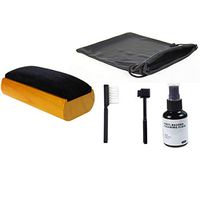 4-in-1 Record Cleaner Kit for Vinyl Record Player Cleaning Solution, Includes Velvet Record Brush, XL Cleaning Liquid, Stylus Brush and Travel Pouch