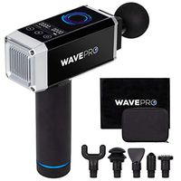 WavePro Muscle Massage Gun for Athletes, Deep Tissue Muscle Percussion Hand Body Massager for Ache and Pain Relief, Handheld Electric Body Massager, 6 Head Super Quiet System and Big Led Touch Screen