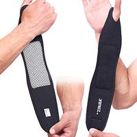 2 Packs Self-Heating Magnetic Wrist Support Brace Adjustable Protect Wrap for Working Cycling Running Sports for Men and Women,One Size (Black)