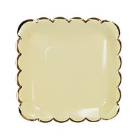Geeklife Gold Paper Plates ,9 inch Square Paper Party Plates ,20 Pcs Decorative Tableware for Birthday Parties, Baby Showers, Grad Parties, Weddings, and Life Celebrations