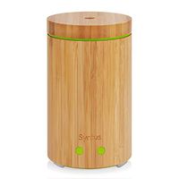 Syntus Essential Oil Diffuser, Real Bamboo Diffuser 160ml Ultrasonic Aromatherapy Diffusers with 7 LED Colorful Lights, Waterless Auto Shut-Off