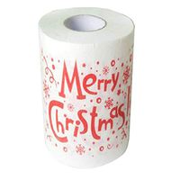 Fan-Ling Christmas Pattern Print Roll Paper， Interesting Toilet Paper Table Kitchen Paper Towel，1 roll 2 Layers,Christmas Supplies Xmas Decor Tissue Roll for Home, Cafe, Shop, Restaurant (H:2PCS)