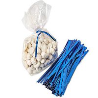 Bright Sun 50 pcs Blue Metallic Cellophane Ties 6" #CCMN