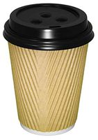 Insulated Disposable to-go Coffee Cups, 12 oz cup, with Lids, Pack of 60