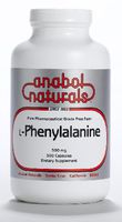 200 Capsules L-Phenylalanine Anabol Naturals 500 mg Free Form Pure Crystalline